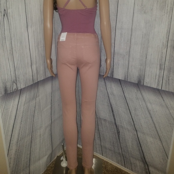 Mauve Denim Ripped Skinny Jeans - Picture 7 of 8